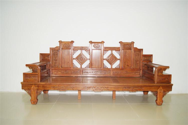 厂家直销实木家具客厅沙发 高品质红木家具沙发 非洲花梨太子沙发图片
